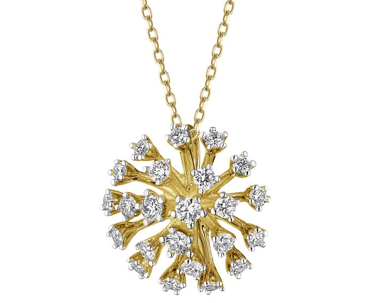 Zlatý přívěsek s brilianty - 0,32 ct - ryzost 585
