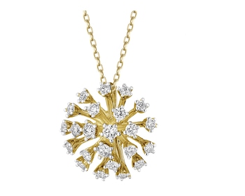 Zawieszka z żółtego złota z brylantami - 0,32 ct - próba 585