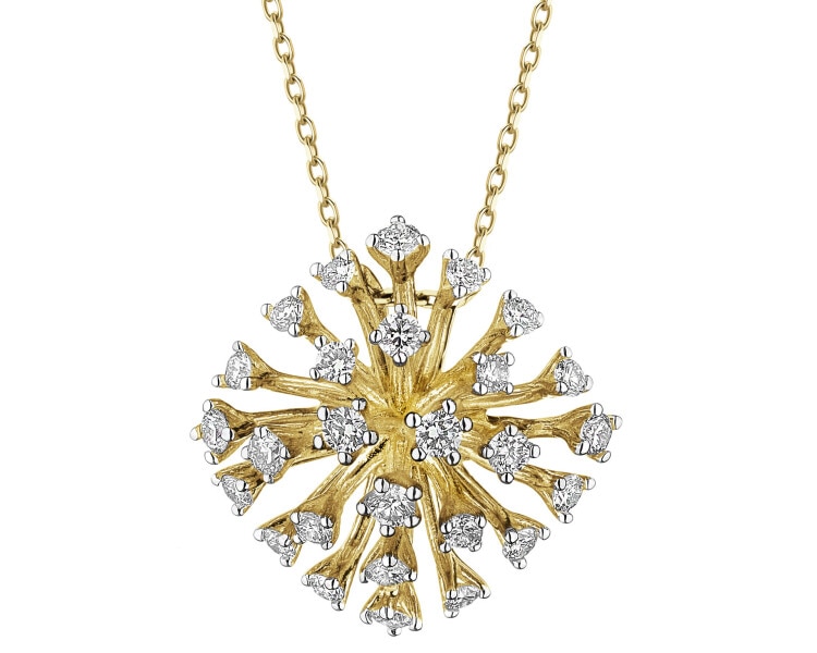 Zlatý přívěsek s brilianty - 0,34 ct - ryzost 585