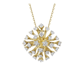 Zawieszka z żółtego złota z brylantami - 0,34 ct - próba 585