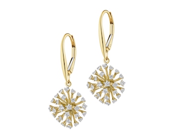 Kolczyki z żółtego złota z brylantami - 0,69 ct - próba 585