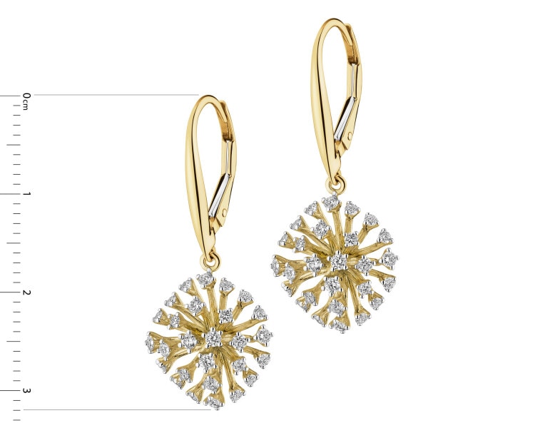 Zlaté náušnice s brilianty - 0,69 ct - ryzost 585