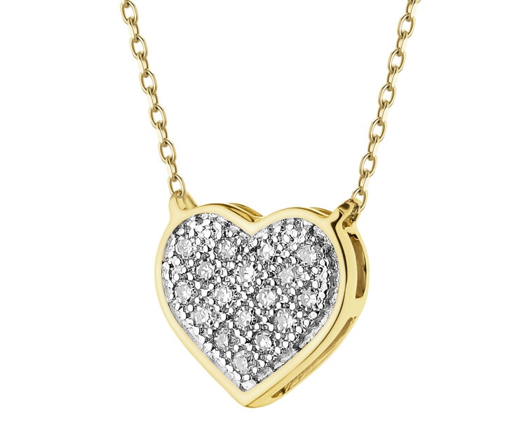 Zlatý přívěsek s diamanty - 0,05 ct - ryzost 585