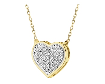 Naszyjnik z żółtego złota z diamentami - 0,05 ct - próba 585