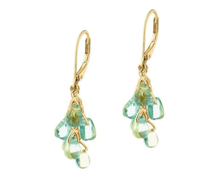 Kolczyki srebrne ze szlifowanym szkłem