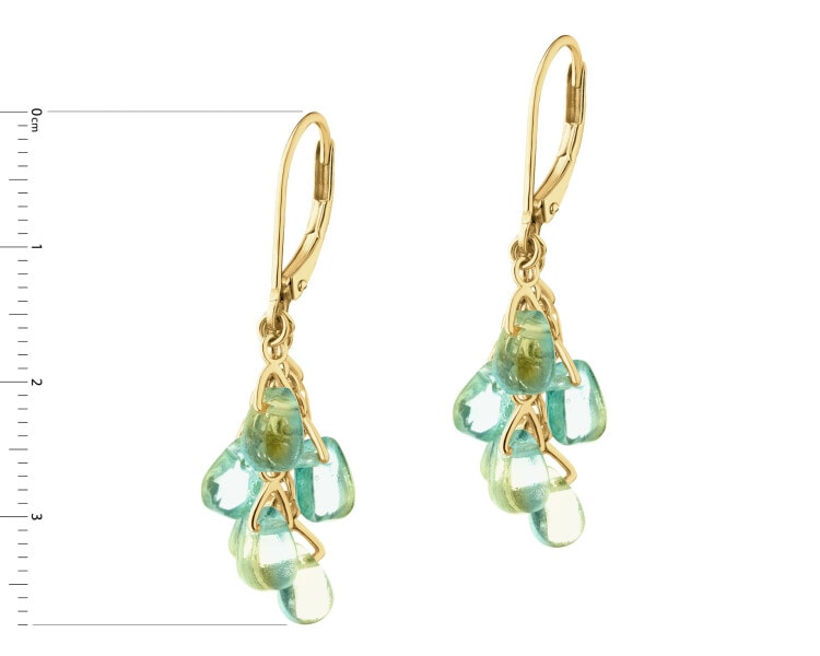 Kolczyki srebrne ze szlifowanym szkłem