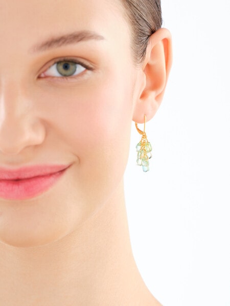 Kolczyki srebrne ze szlifowanym szkłem