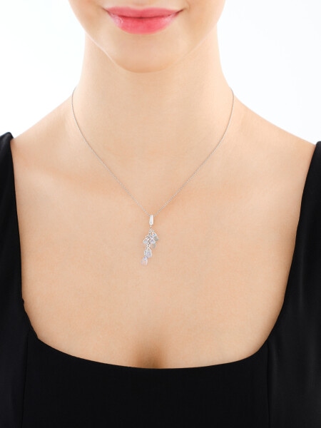 Stříbrný přívěsek se zirkony a broušeným sklem