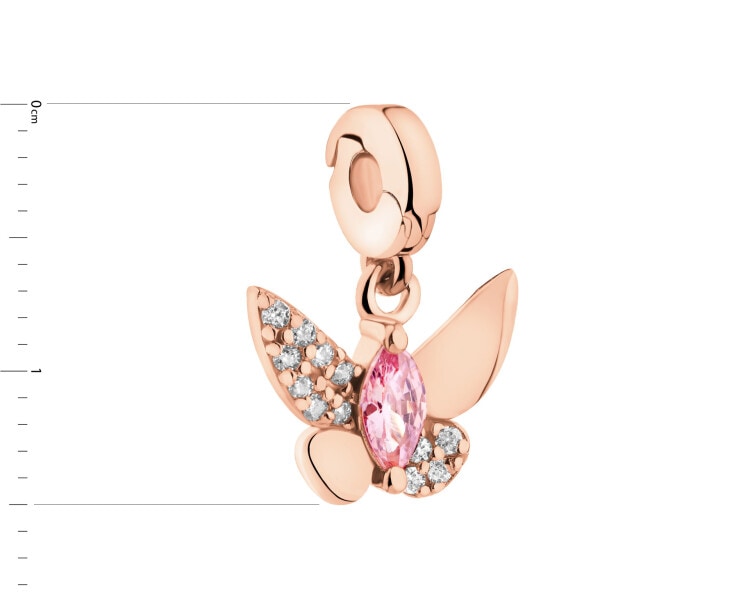Zawieszka srebrna new charms z cyrkoniami - motyl