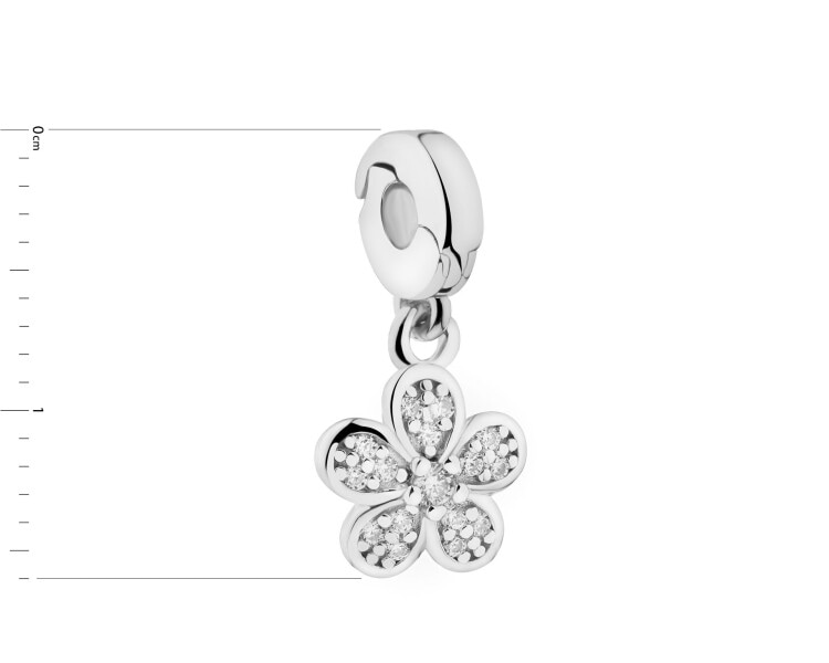Zawieszka srebrna new charms z cyrkoniami - kwiat