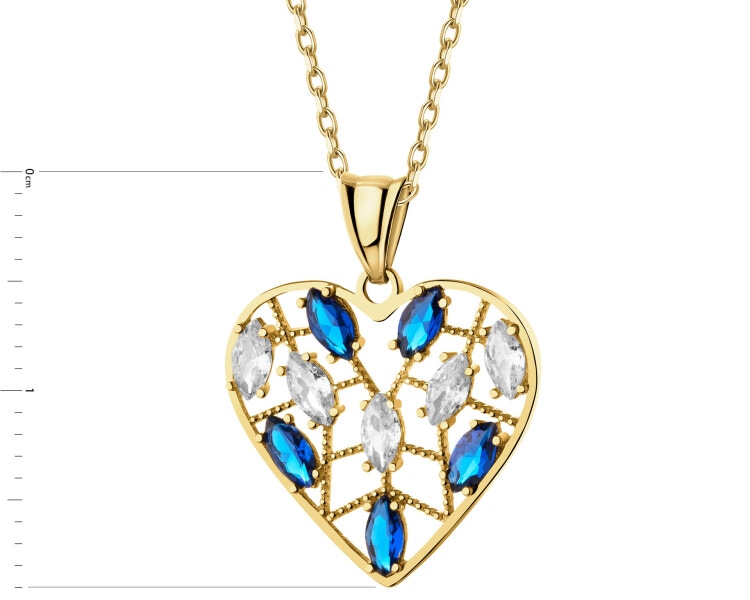 Zlatý přívěsek se zirkony - srdce