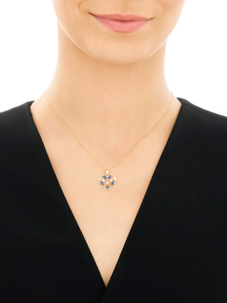 Złota zawieszka z cyrkoniami - serce