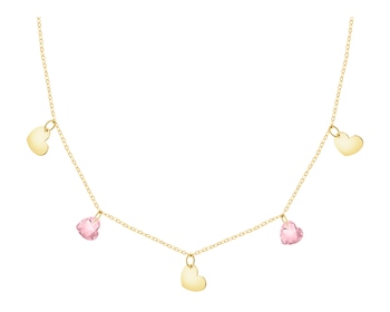 9 K Yellow Gold Necklace with Cubic Zirconia