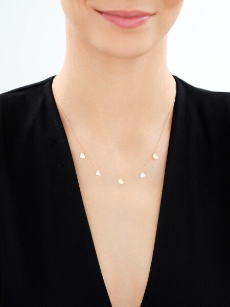 9 K Yellow Gold Necklace with Cubic Zirconia