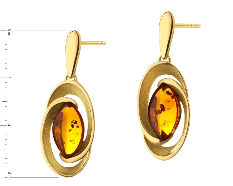 Stříbrné náušnice s jantarem
