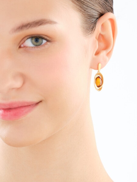 Stříbrné náušnice s jantarem