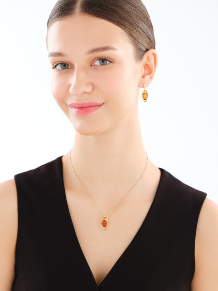 Stříbrné náušnice s jantarem