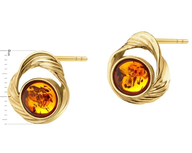 Kolczyki srebrne z bursztynem