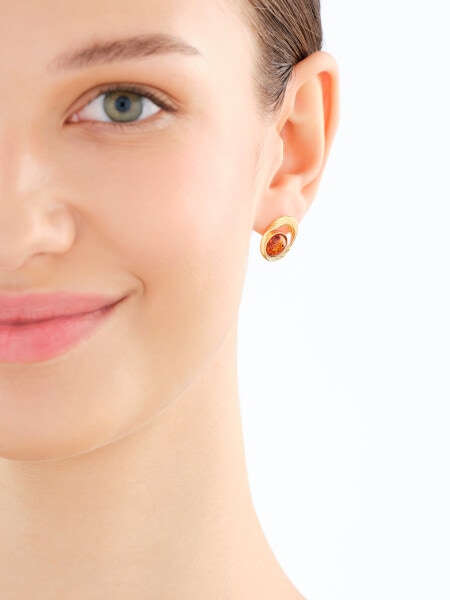 Kolczyki srebrne z bursztynem