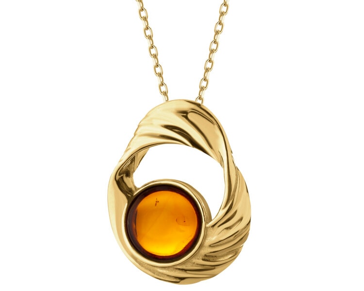 Zawieszka srebrna z bursztynem