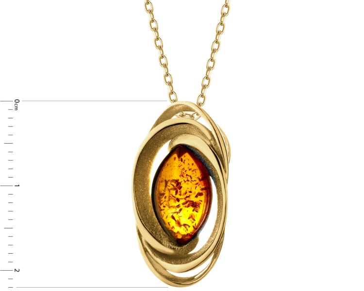 Zawieszka srebrna z bursztynem