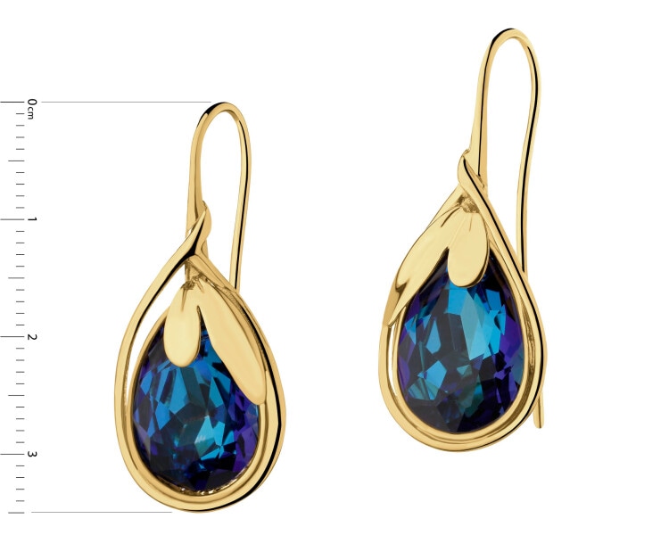 Kolczyki srebrne ze szlifowanym szkłem