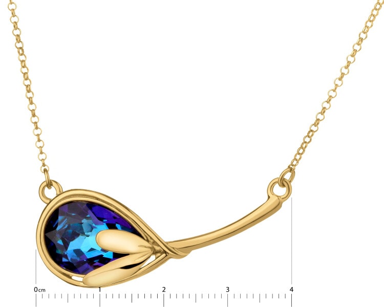 Naszyjnik srebrny ze szlifowanym szkłem