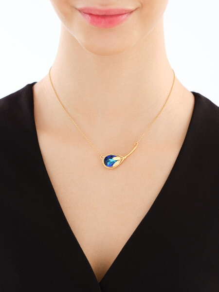 Naszyjnik srebrny ze szlifowanym szkłem