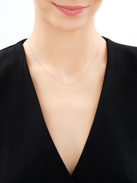 Zlatý náramek a náhrdelník - souprava - srdce, kroužky