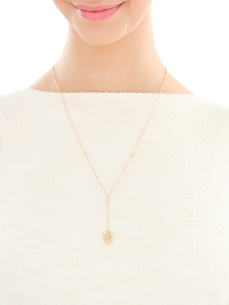 Złote kolczyki, bransoletka i naszyjnik  - komplet