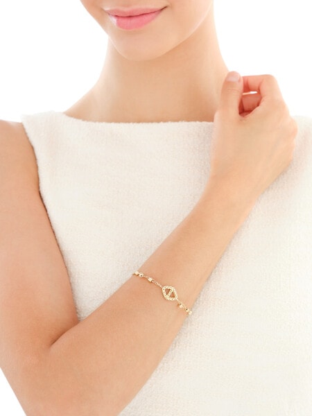 Złote kolczyki, bransoletka i naszyjnik  - komplet