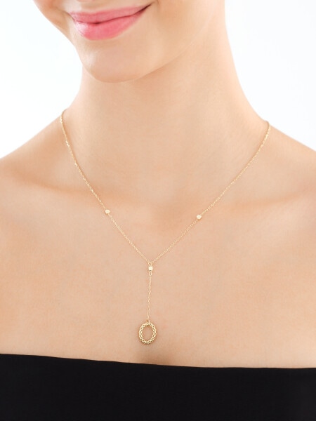 Złote kolczyki, bransoletka i naszyjnik  - komplet