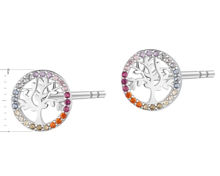 Kolczyki srebrne z cyrkoniami - drzewa