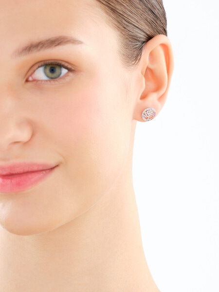 Kolczyki srebrne z cyrkoniami - drzewa