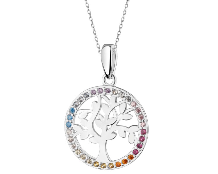 Zawieszka srebrna z cyrkoniami - drzewa