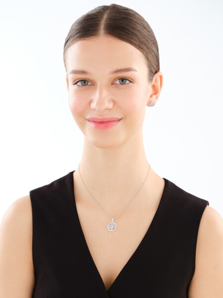 Zawieszka srebrna z cyrkoniami - drzewa