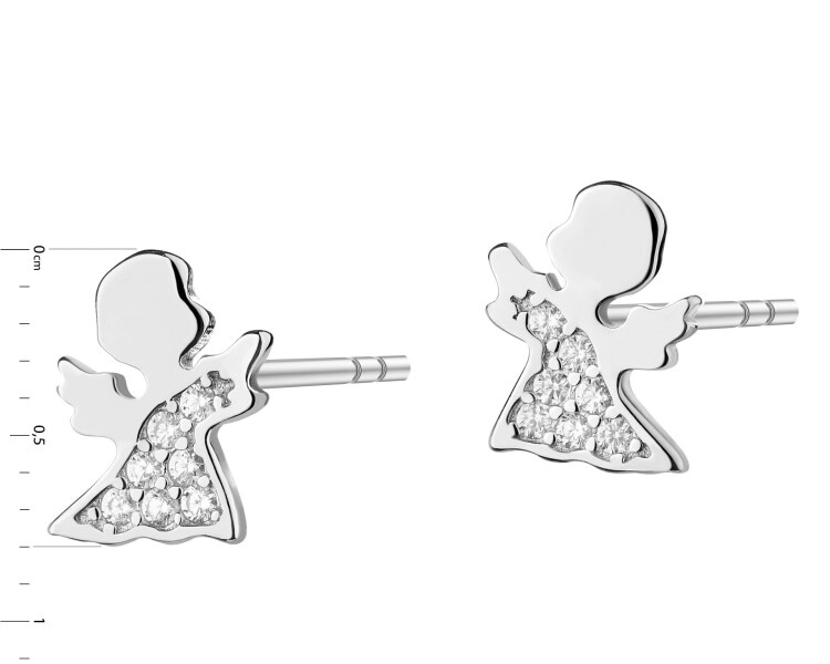 Kolczyki srebrne z cyrkoniami - aniołki