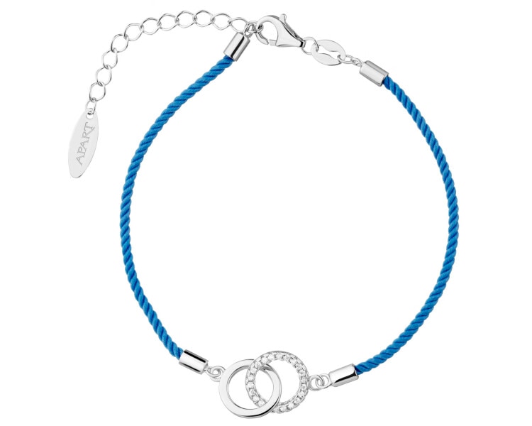 Bransoletka z elementami srebra i cyrkoniami - koła