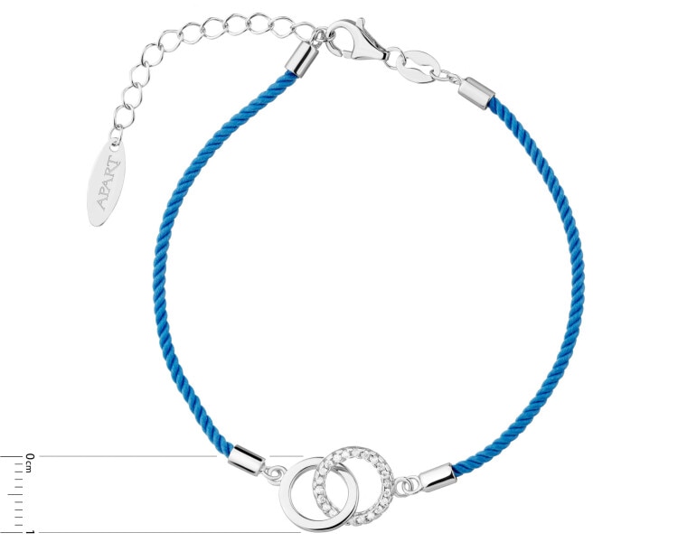 Bransoletka z elementami srebra i cyrkoniami - koła