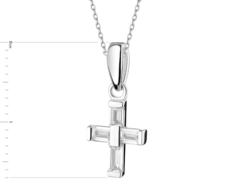 Zawieszka srebrna z cyrkoniami - krzyż