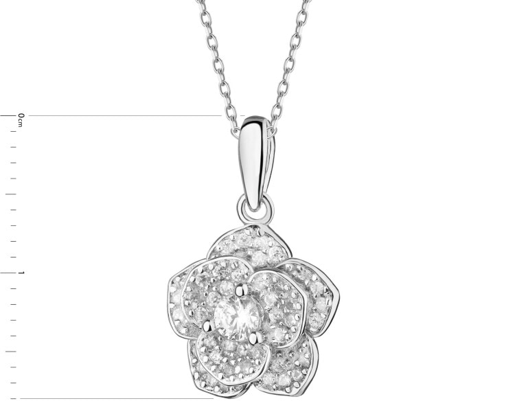 Stříbrný přívěsek se zirkony - květ