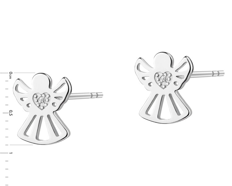 Kolczyki srebrne z cyrkoniami - aniołki