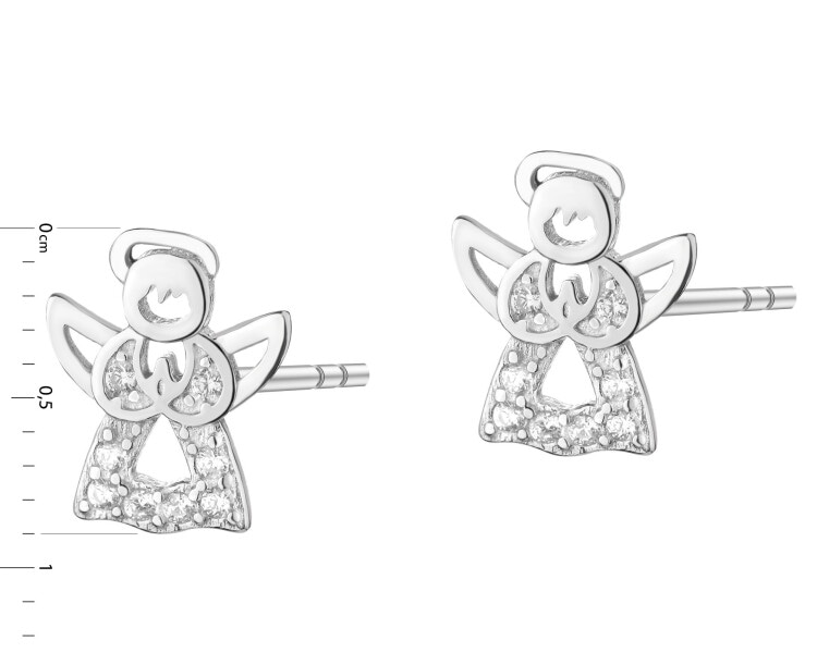 Kolczyki srebrne z cyrkoniami - aniołki