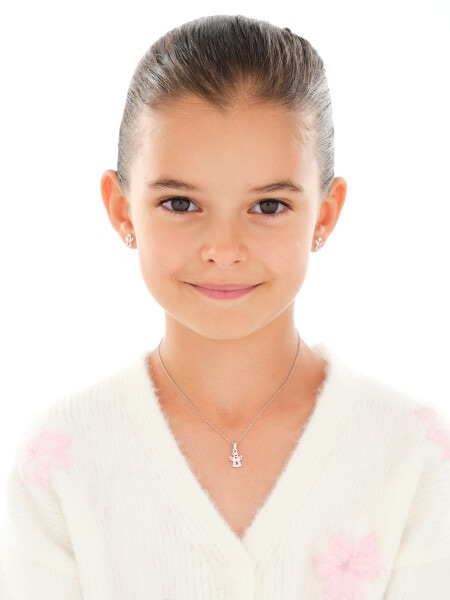 Kolczyki srebrne z cyrkoniami - aniołki