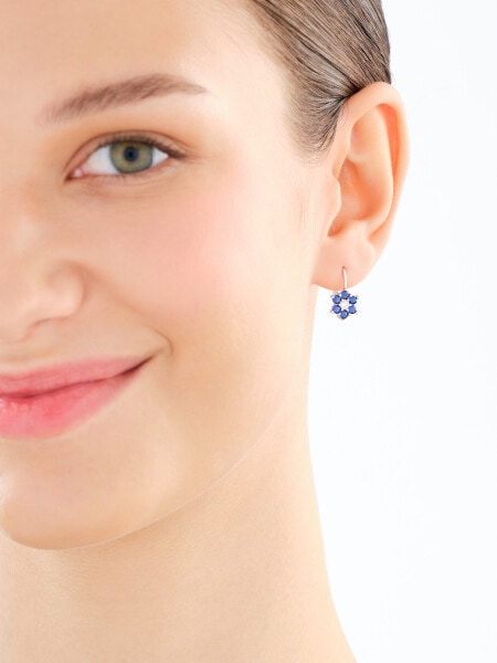 Kolczyki srebrne z cyrkoniami - kwiaty