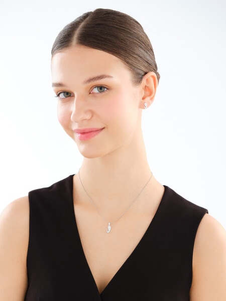 Zawieszka srebrna z cyrkoniami - medalik Matka Boska