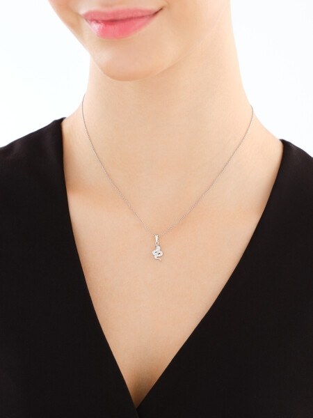 Zawieszka srebrna z cyrkoniami - wąż