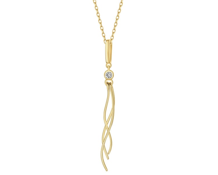 Přívěsek ze žlutého a bílého zlata s diamantem - 0,003 ct - ryzost 585