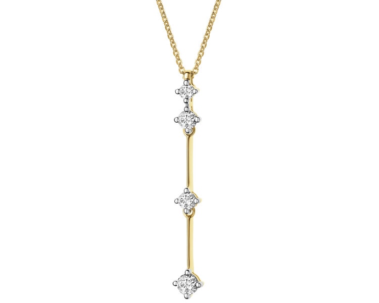 Zlatý náhrdelník s brilianty - 0,27 ct - ryzost 585