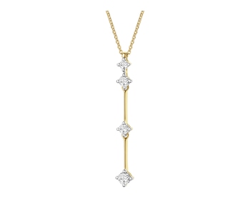 Naszyjnik z żółtego złota z brylantami - 0,27 ct - próba 585